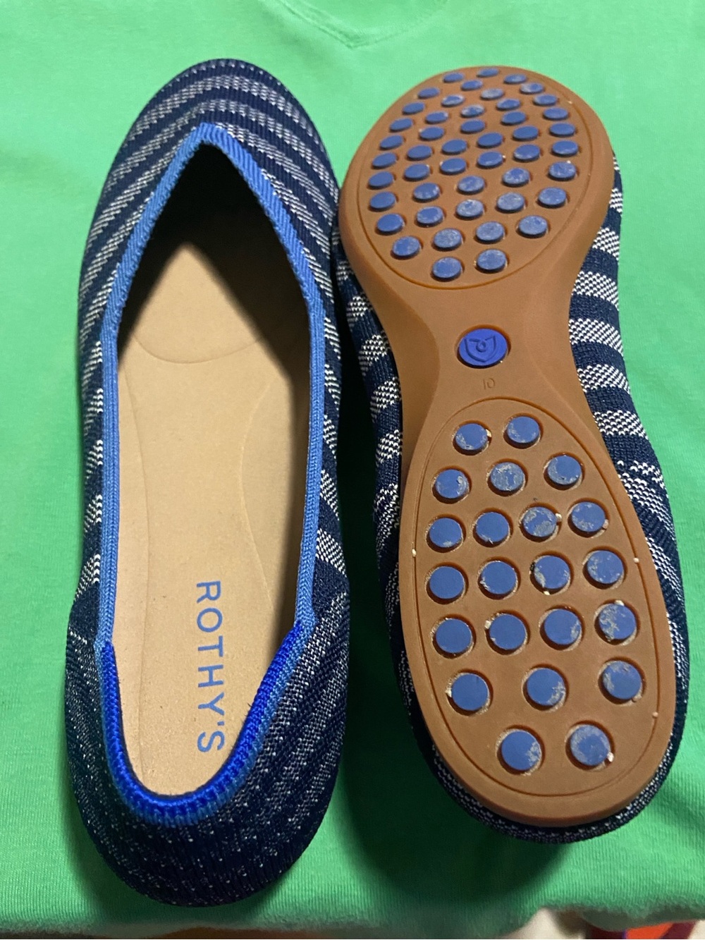 Rothy's Navy and Blue Striped Women's Flats